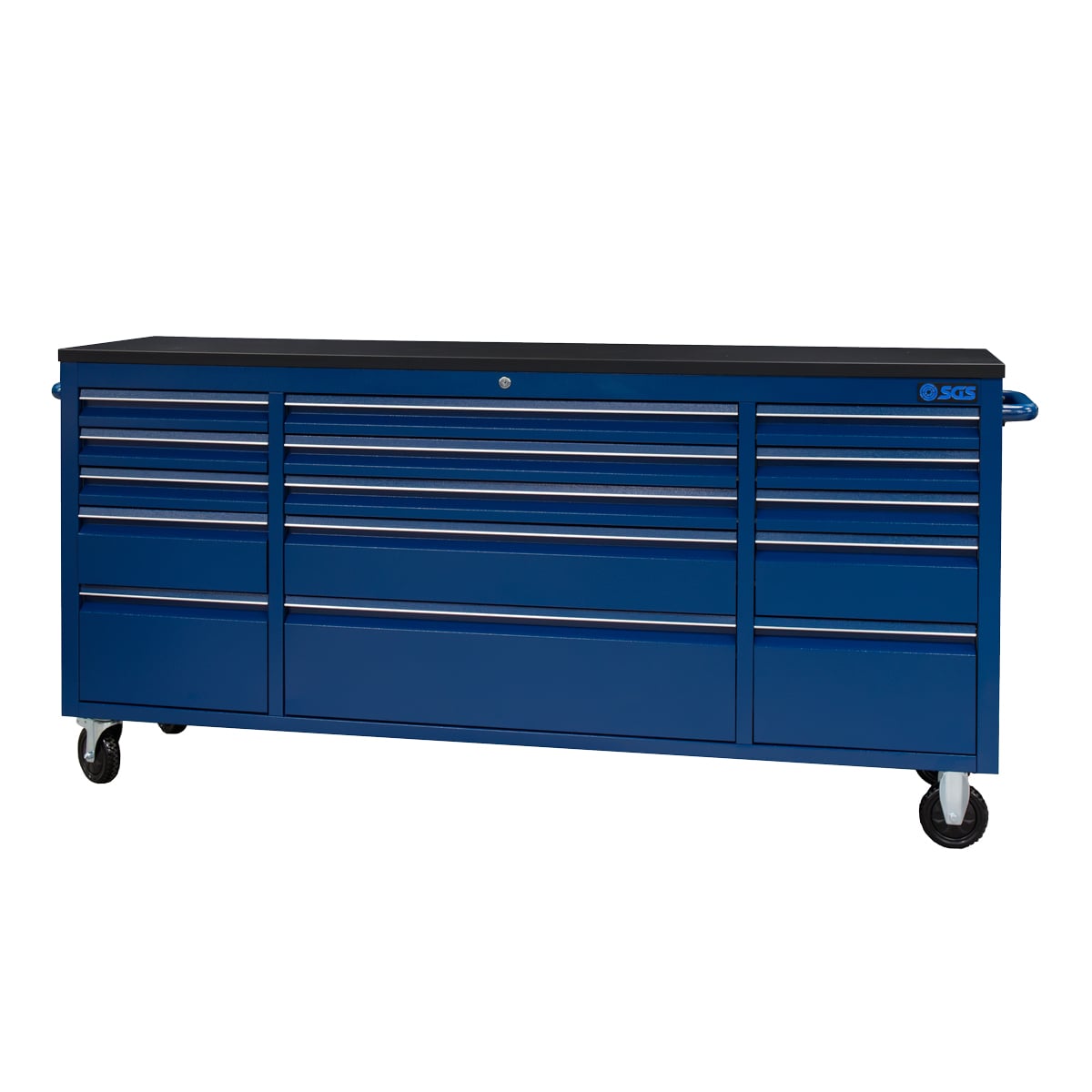 SGS 72in 15 Drawer Mobile Workbench & Heavy Duty Tool Chest | Blue